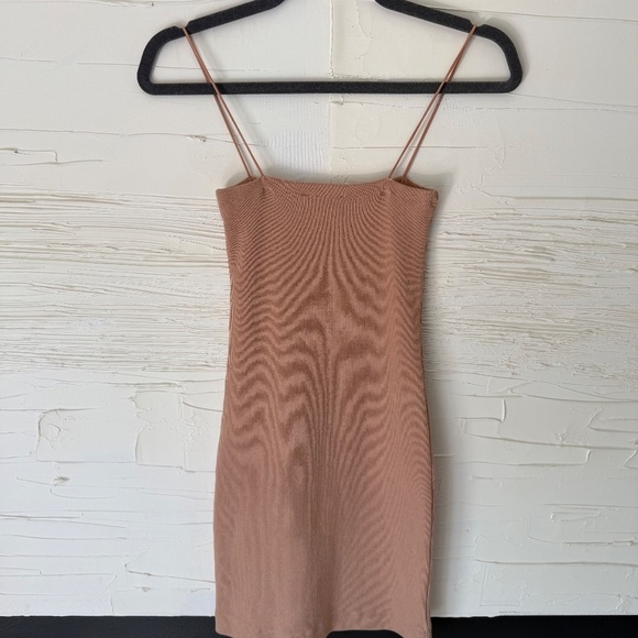 Zara Nude Ribbed Mini Dress | Size S - Picture 5 of 5